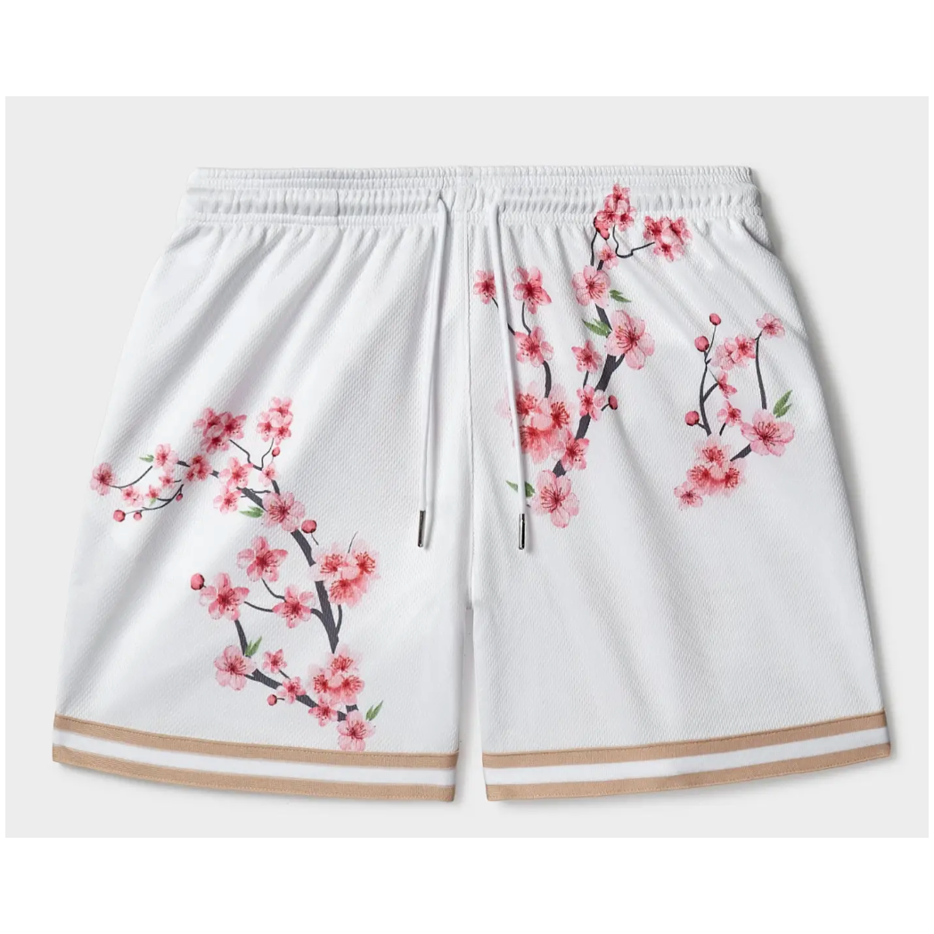 white blossom shorts