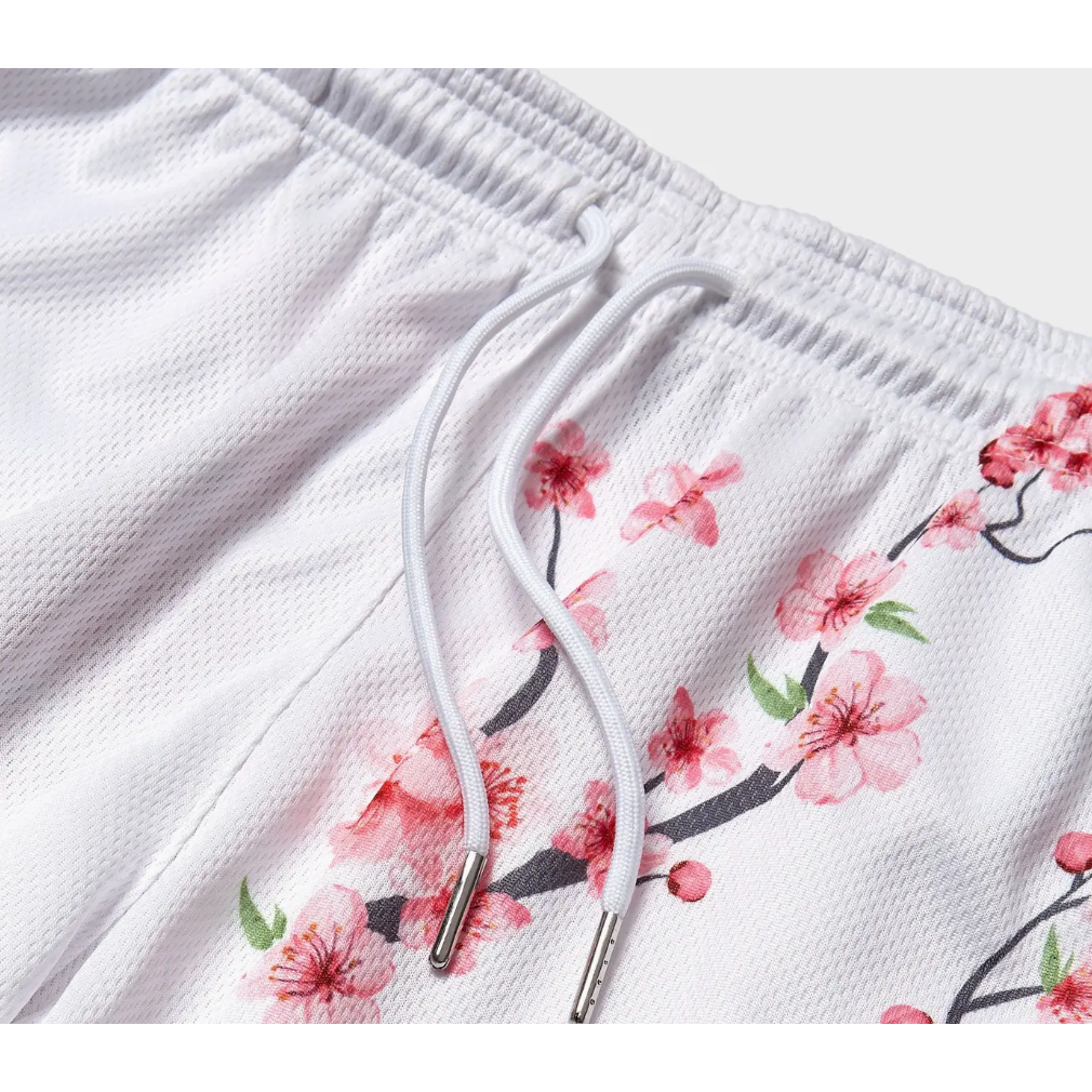 white blossom shorts
