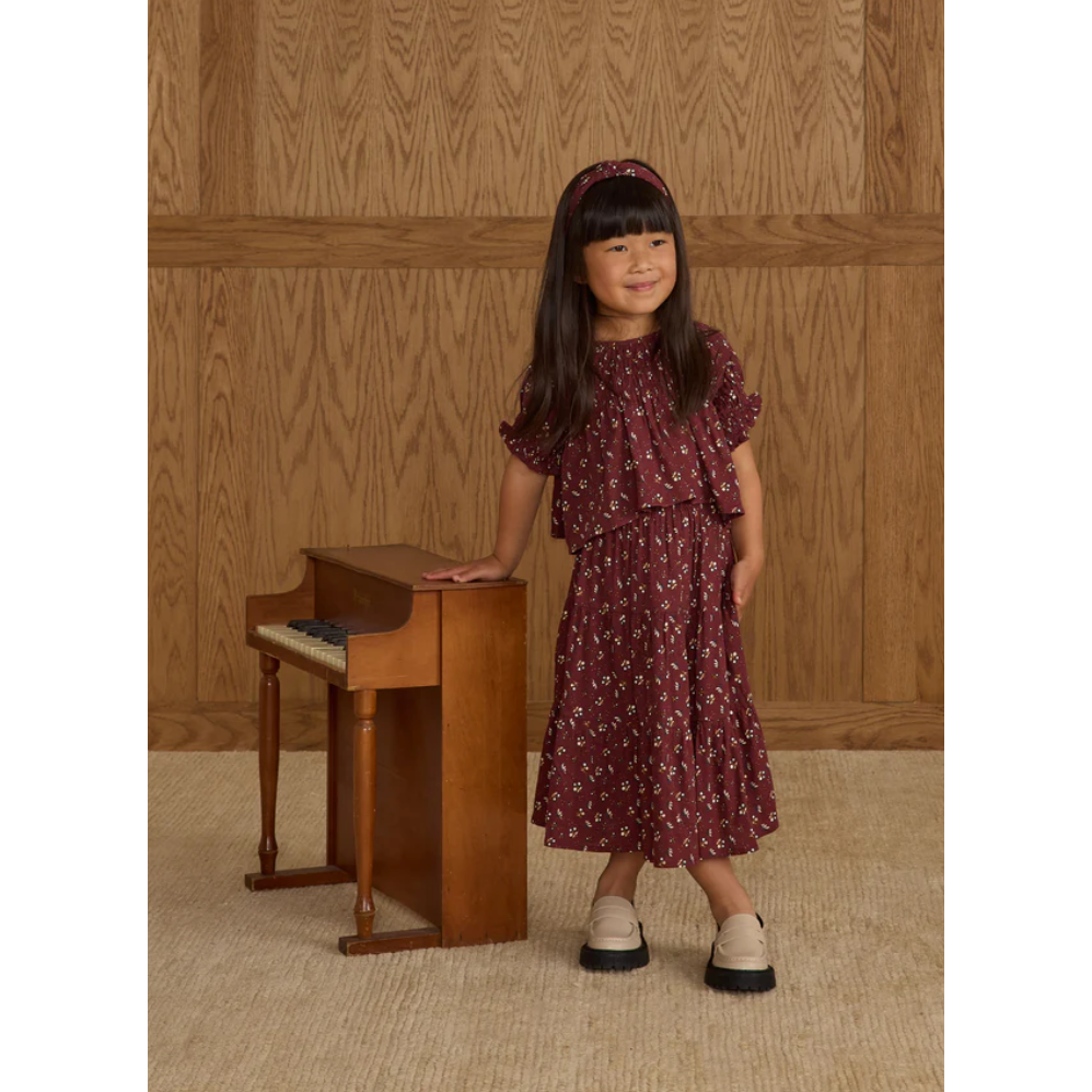 colette top + ruffle tiered mini skirt | harvest berry