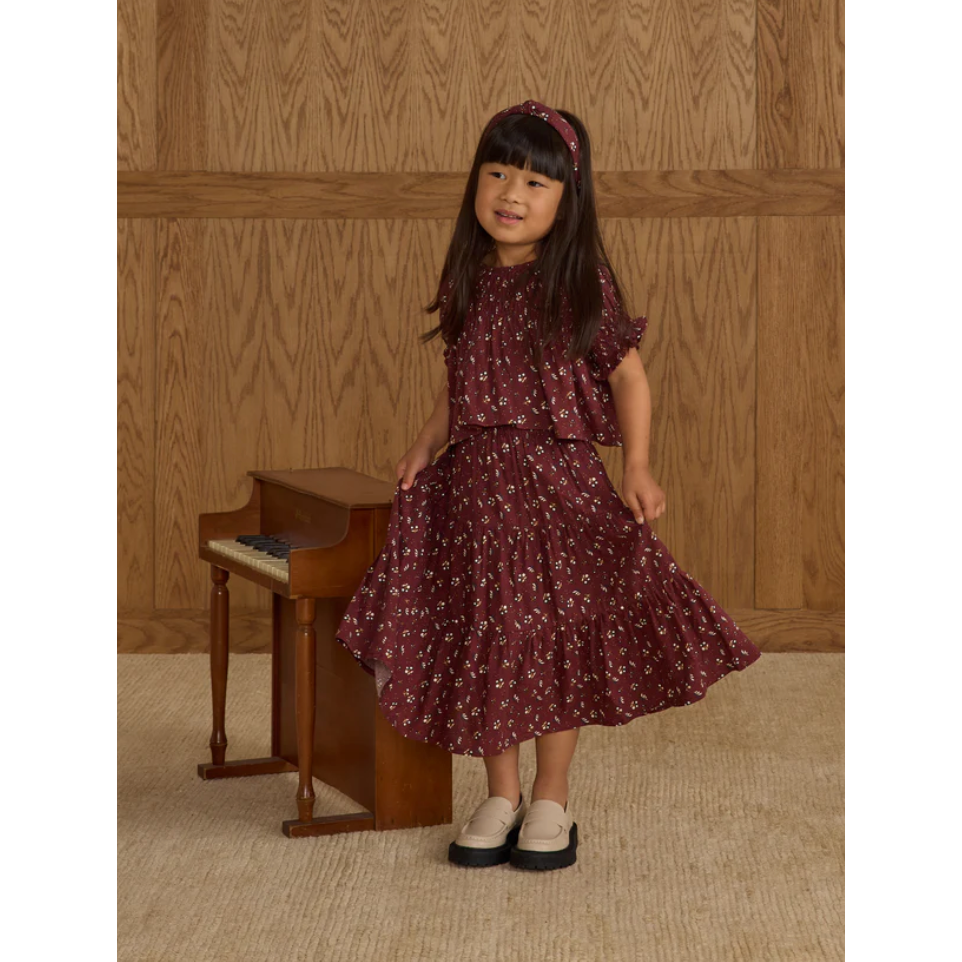 colette top + ruffle tiered mini skirt | harvest berry