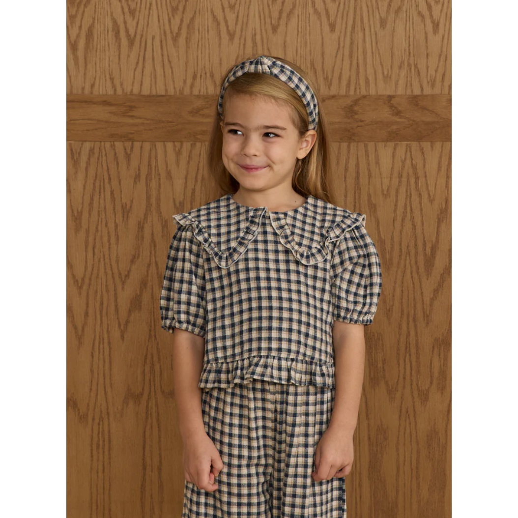 prairie check blouse | navy check