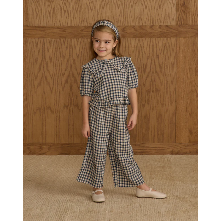 prairie check blouse | navy check