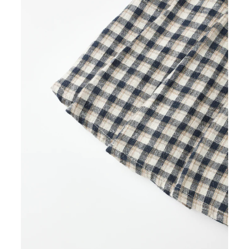 pleated mini skirt | navy check