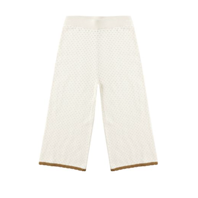 pointelle knit pant || natural