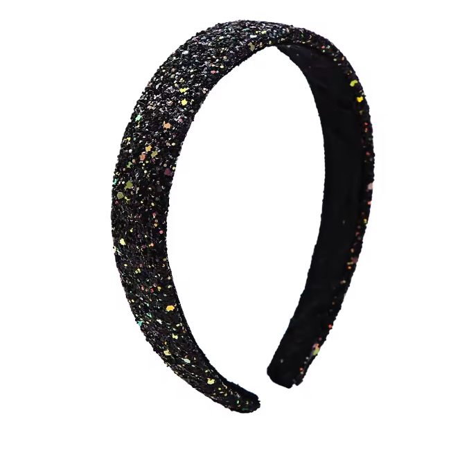 glitter headband | black