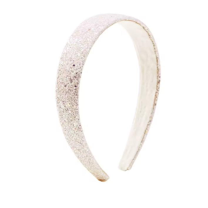glitter headband | white