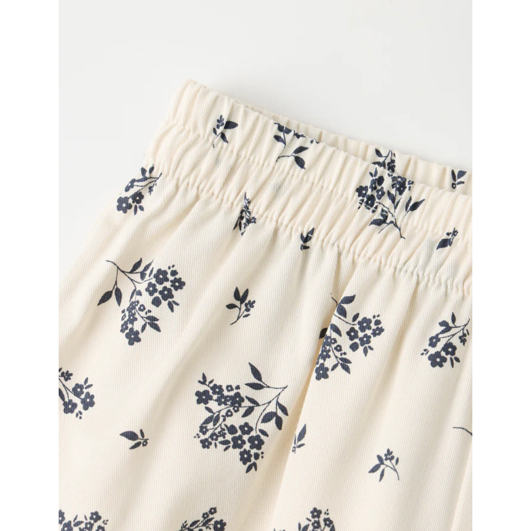 woven pajama set || blue floral