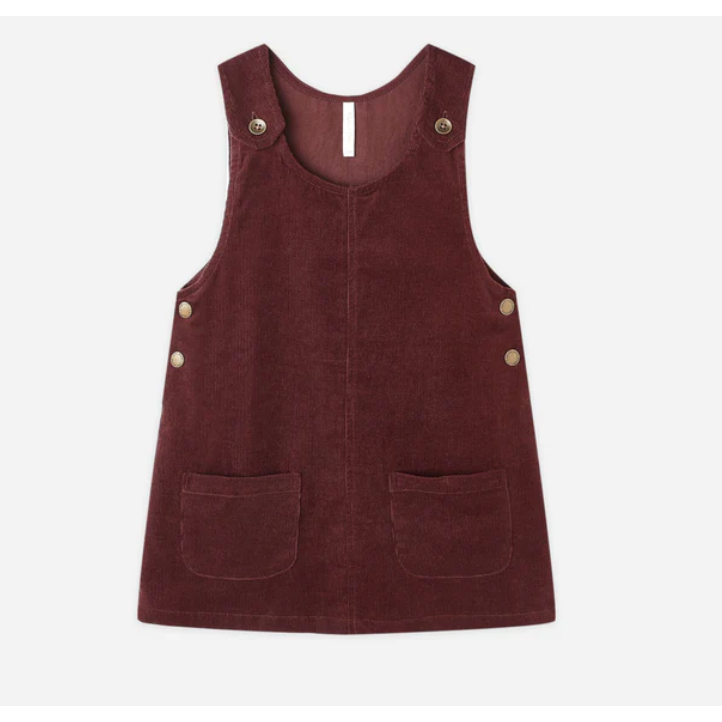 odette overall dress || burgundy
