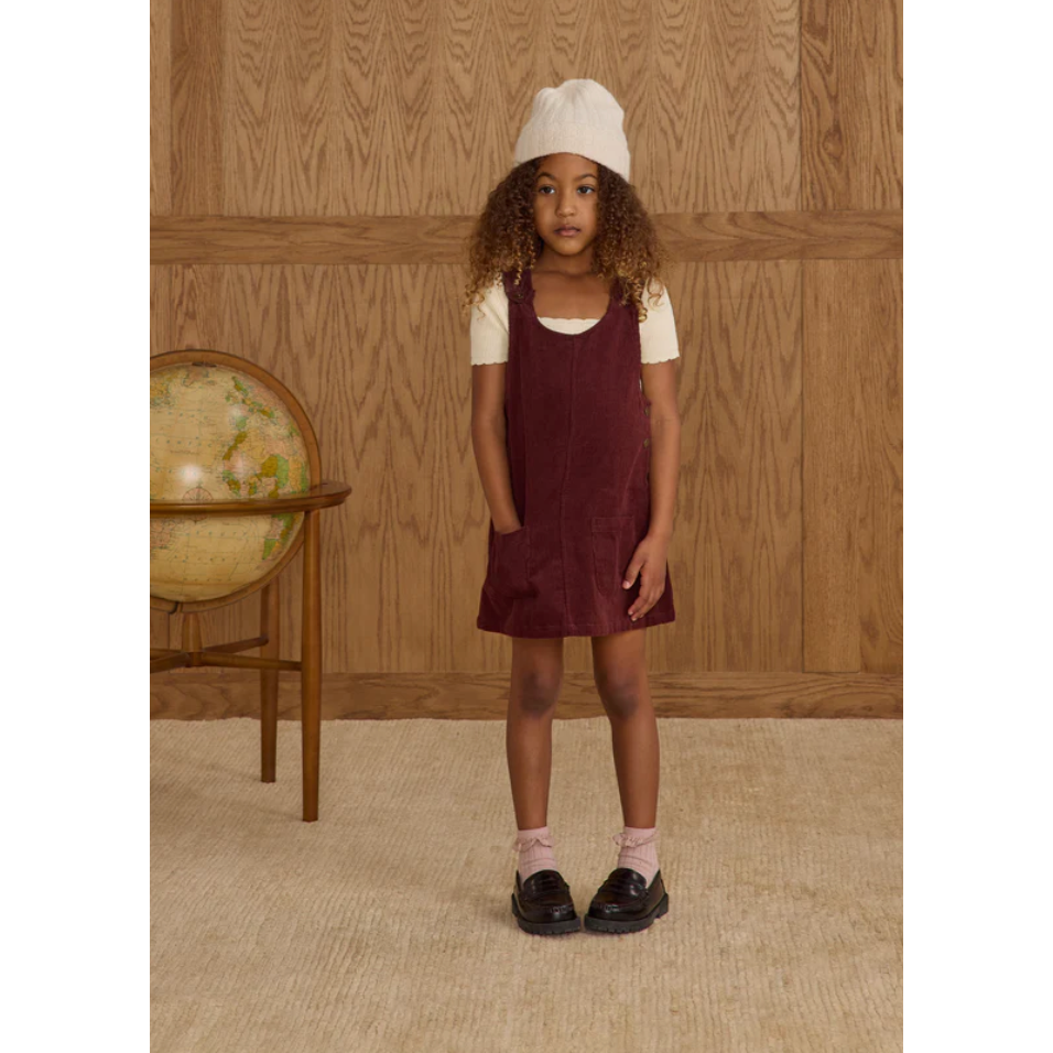 odette overall dress || burgundy