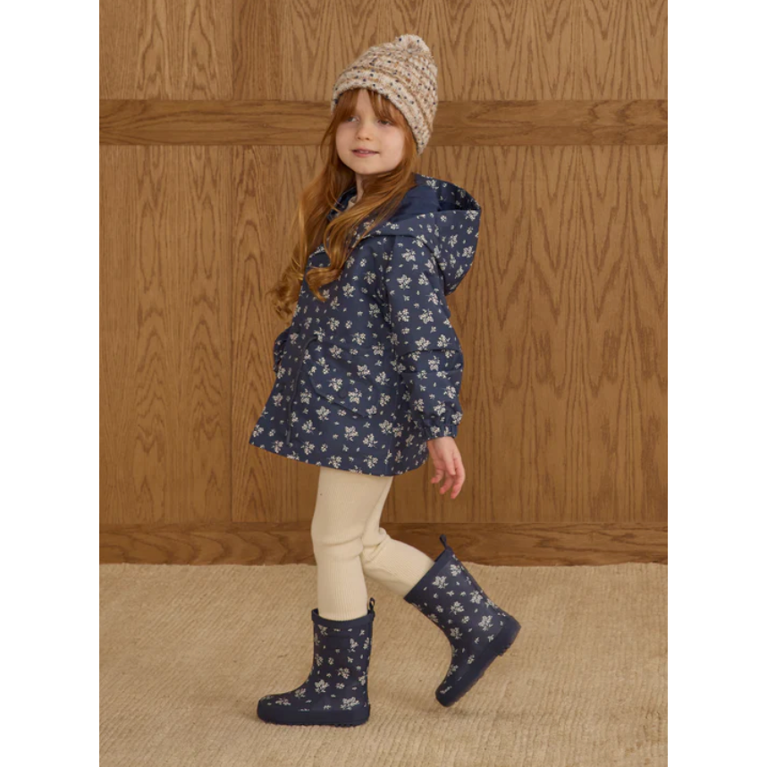 raincoat || blue floral