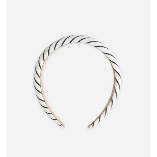 padded headband | navy pinstripe