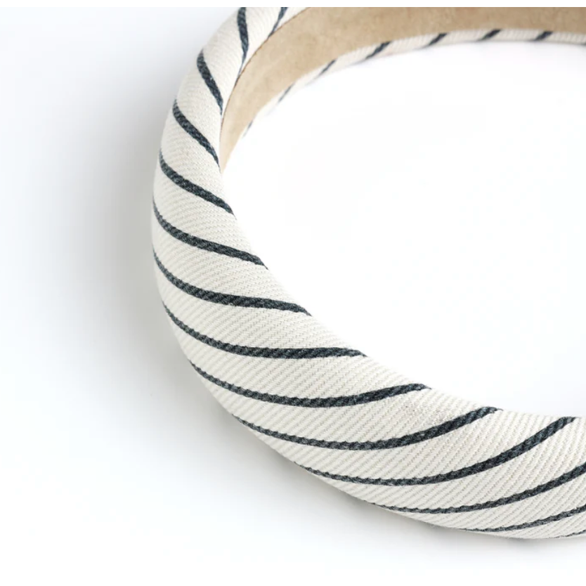 padded headband | navy pinstripe