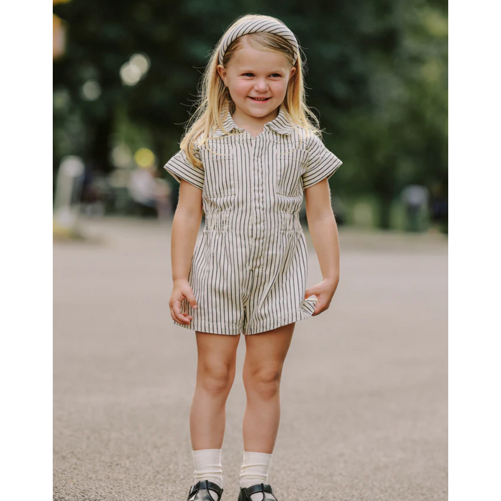 padded headband | navy pinstripe