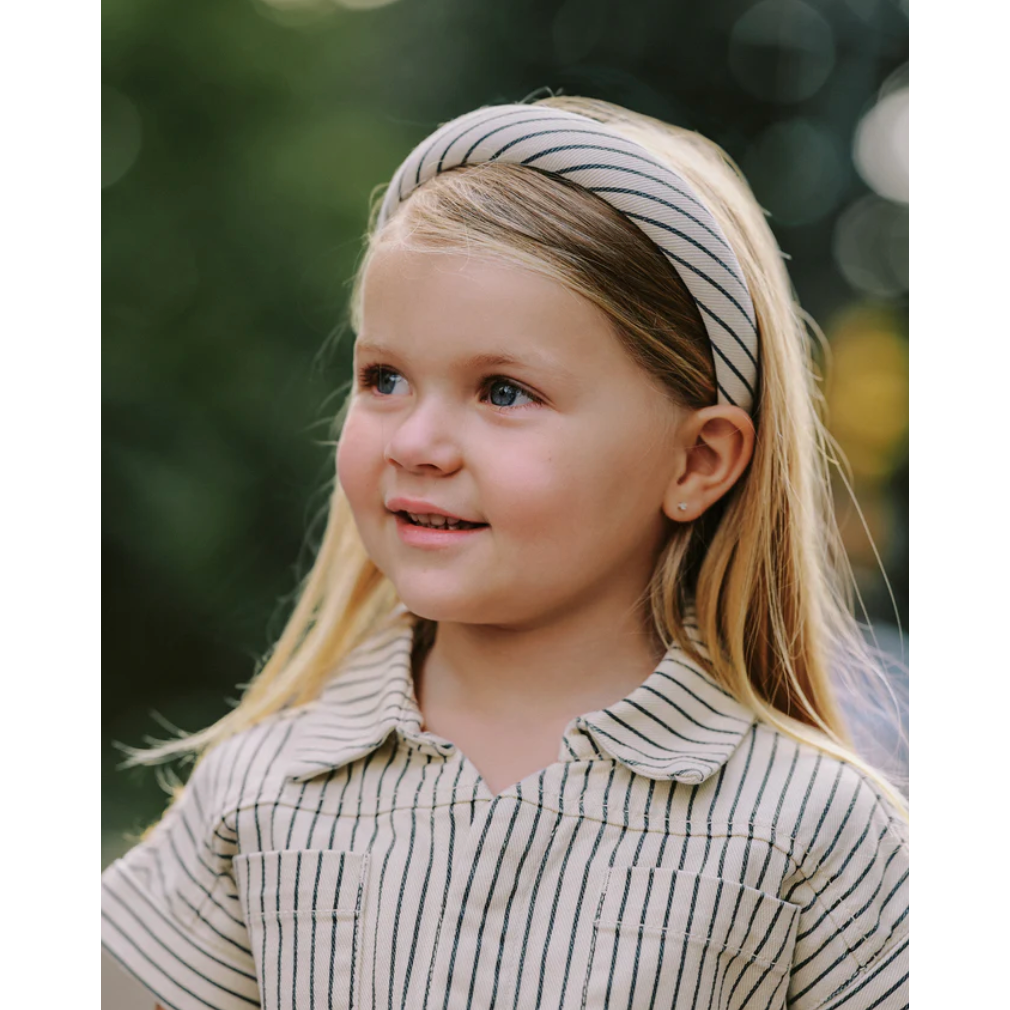 padded headband | navy pinstripe