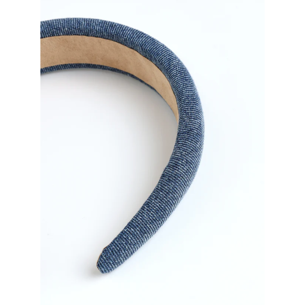 padded headband | indigo denim