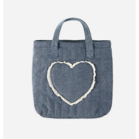 quilted tote bag | indigo denim