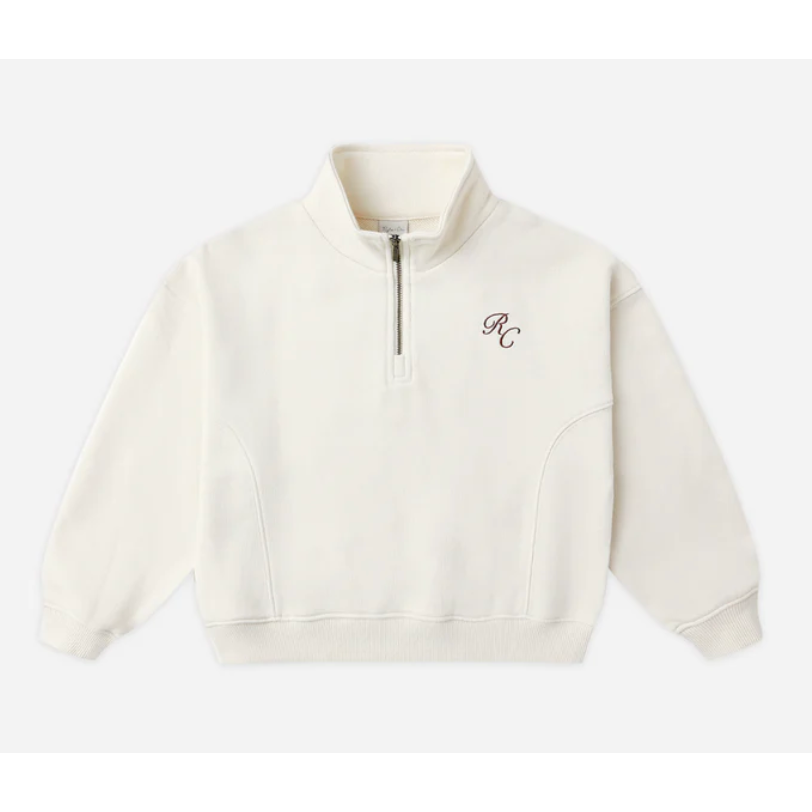 half zip sweatshirt || natural