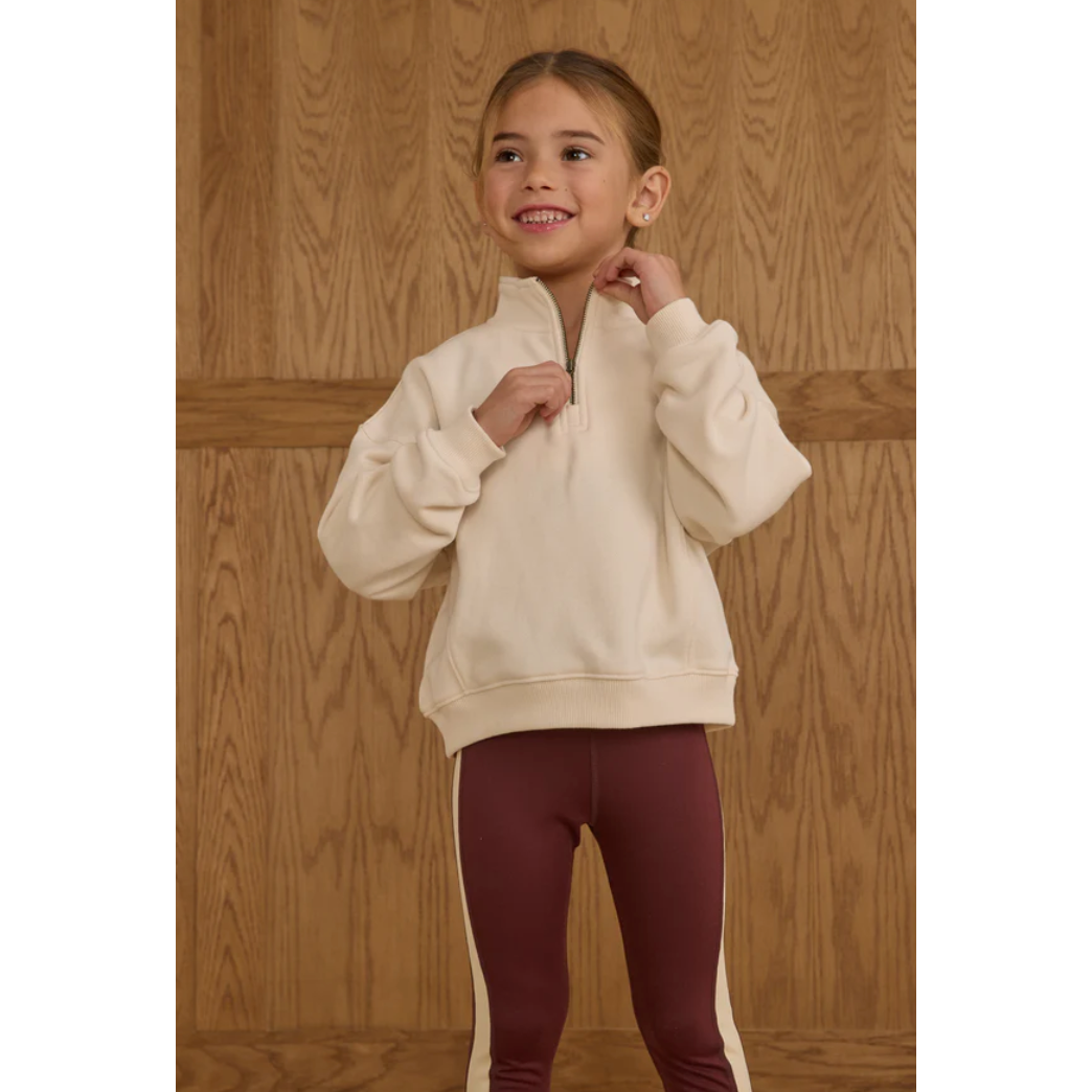 half zip sweatshirt || natural