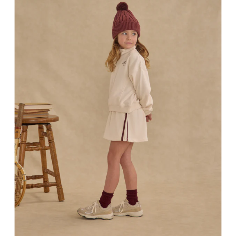 half zip sweatshirt || natural