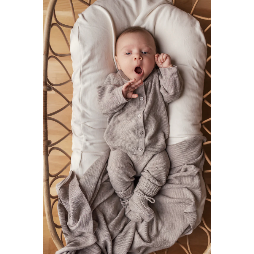 taki, knit cardigan | cashew melange