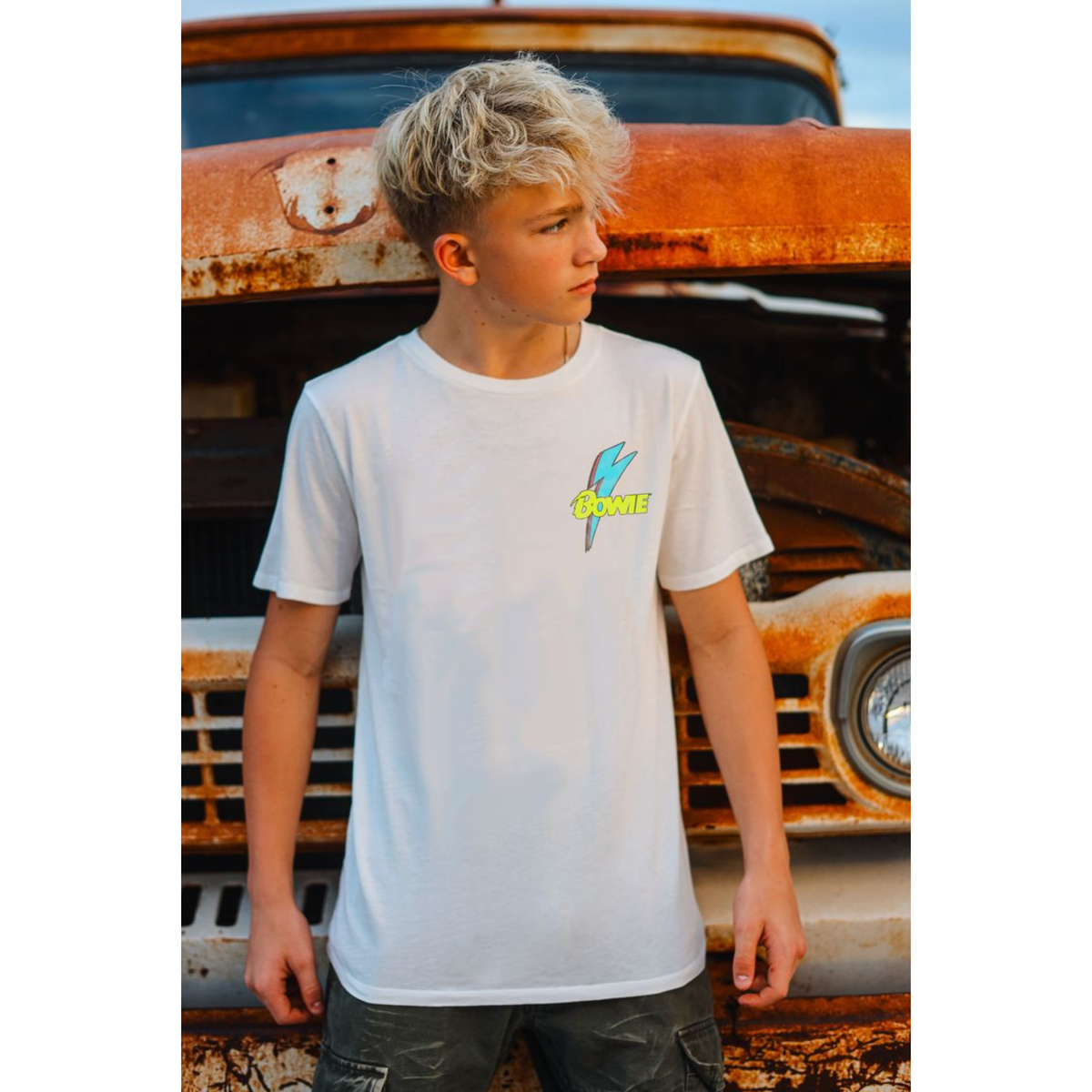 bowie checker short sleeve tee