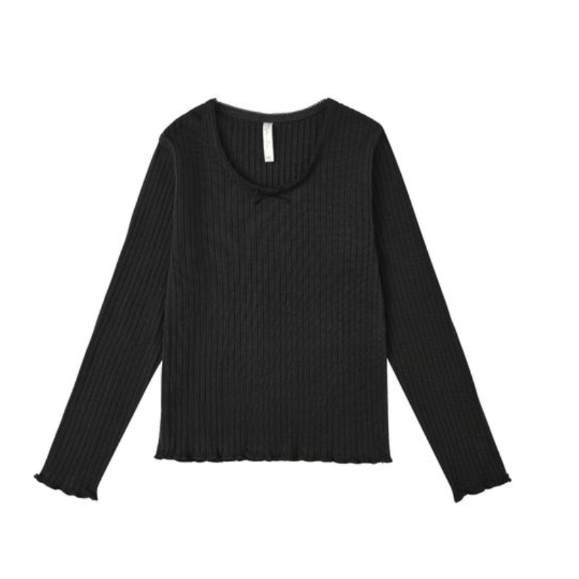 ribbed long sleeve || black