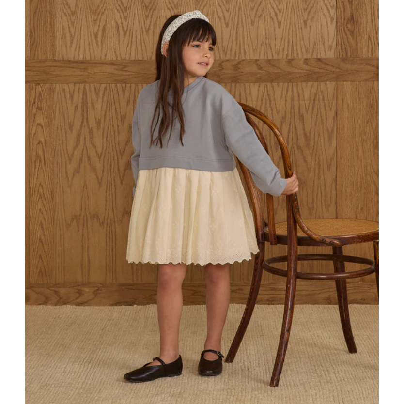 sweatshirt dress || dusty blue