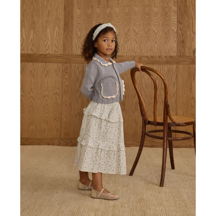 ruffled mini skirt || blue vines