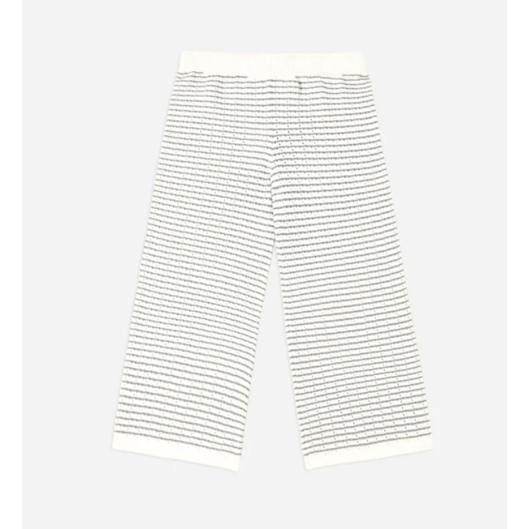 knit wide leg pant || dusty blue stripe