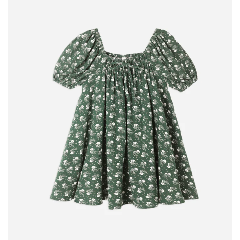 sabrina mini dress || green ditsy