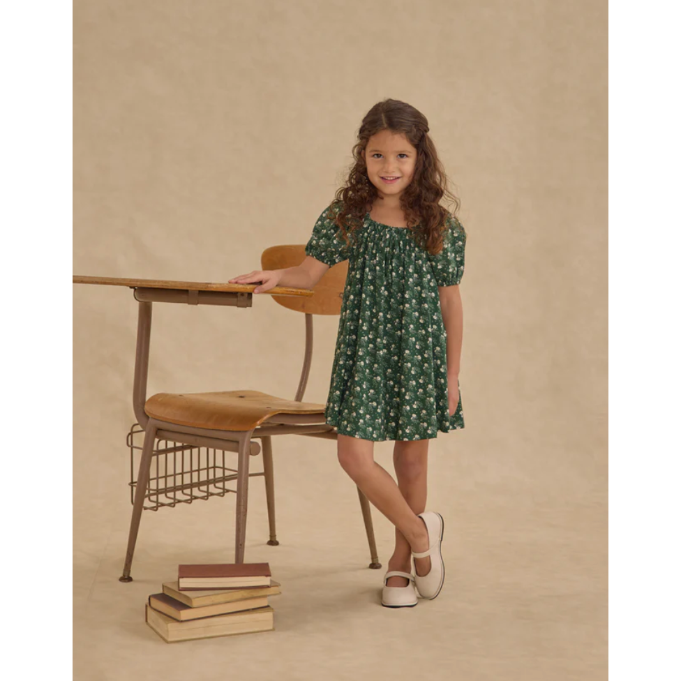 sabrina mini dress || green ditsy