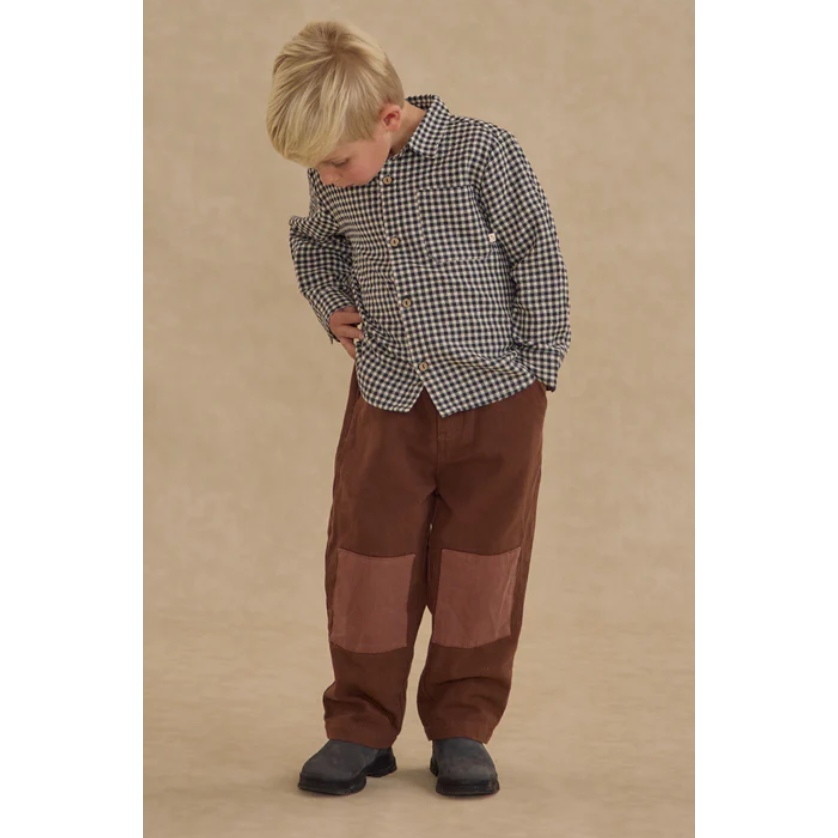 collared long sleeve shirt || black gingham