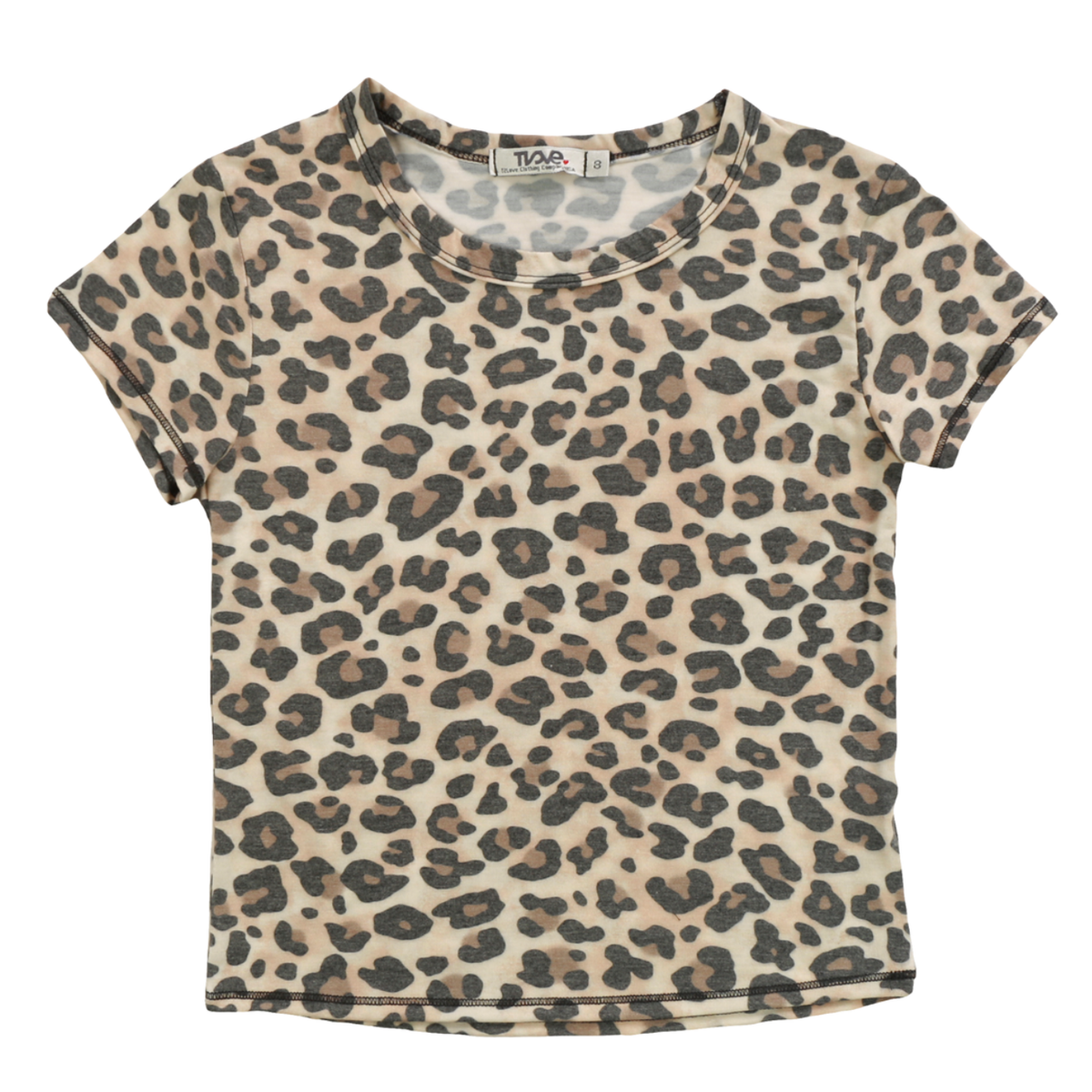 short sleeve crop tee | leopard