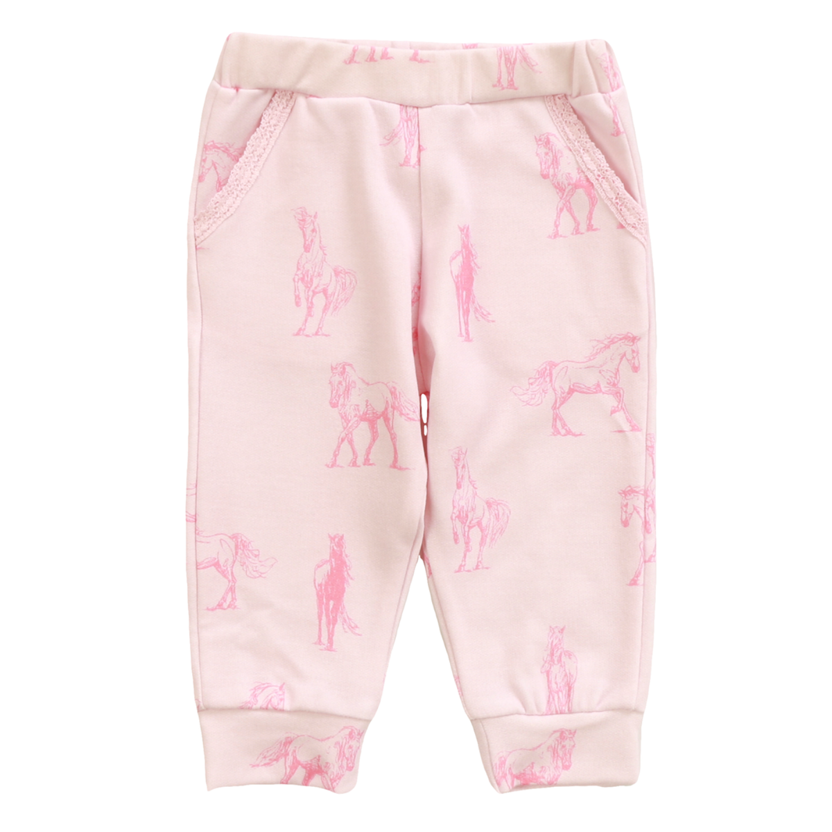 sweatpant with pocket trim | pink horses