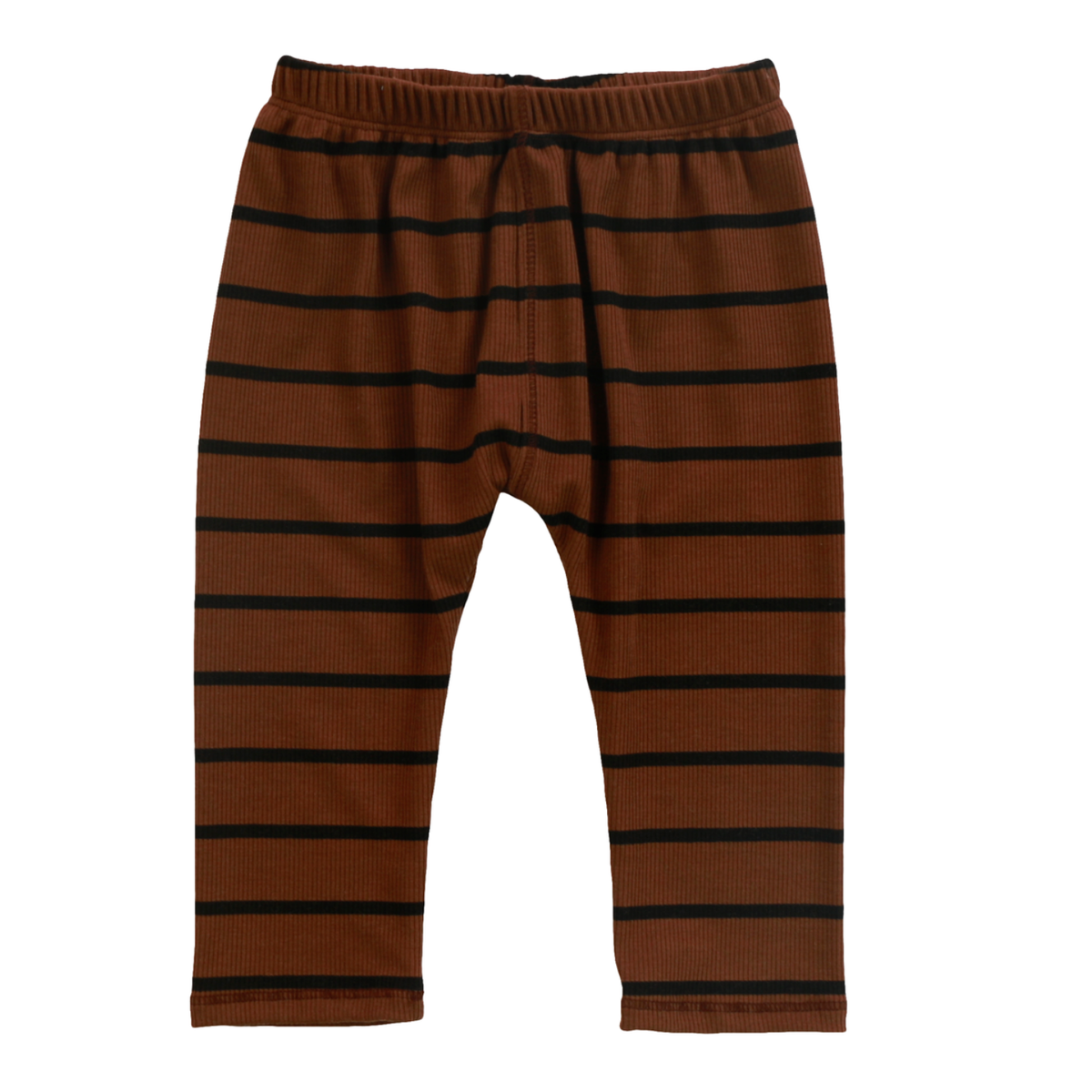 elastic waist harem pants | brown stripes