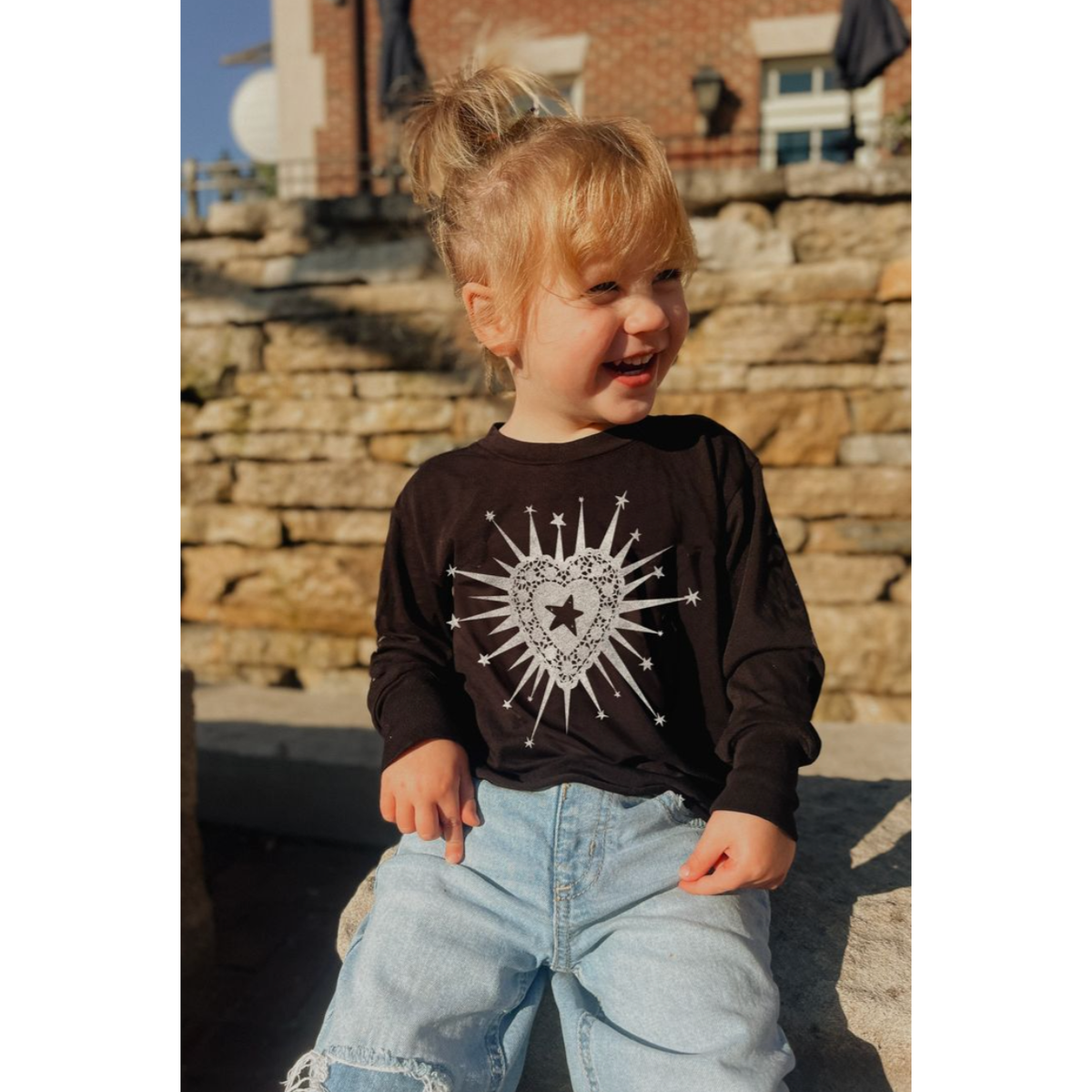 lace heart slouch tee