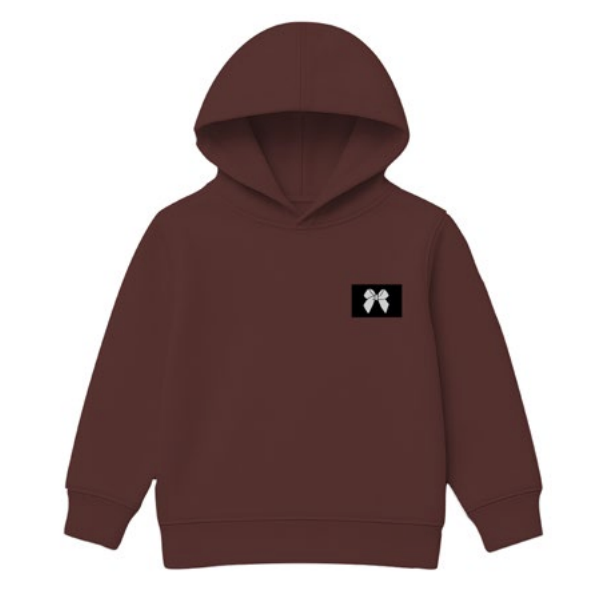 patch hoodie | deep mahogony