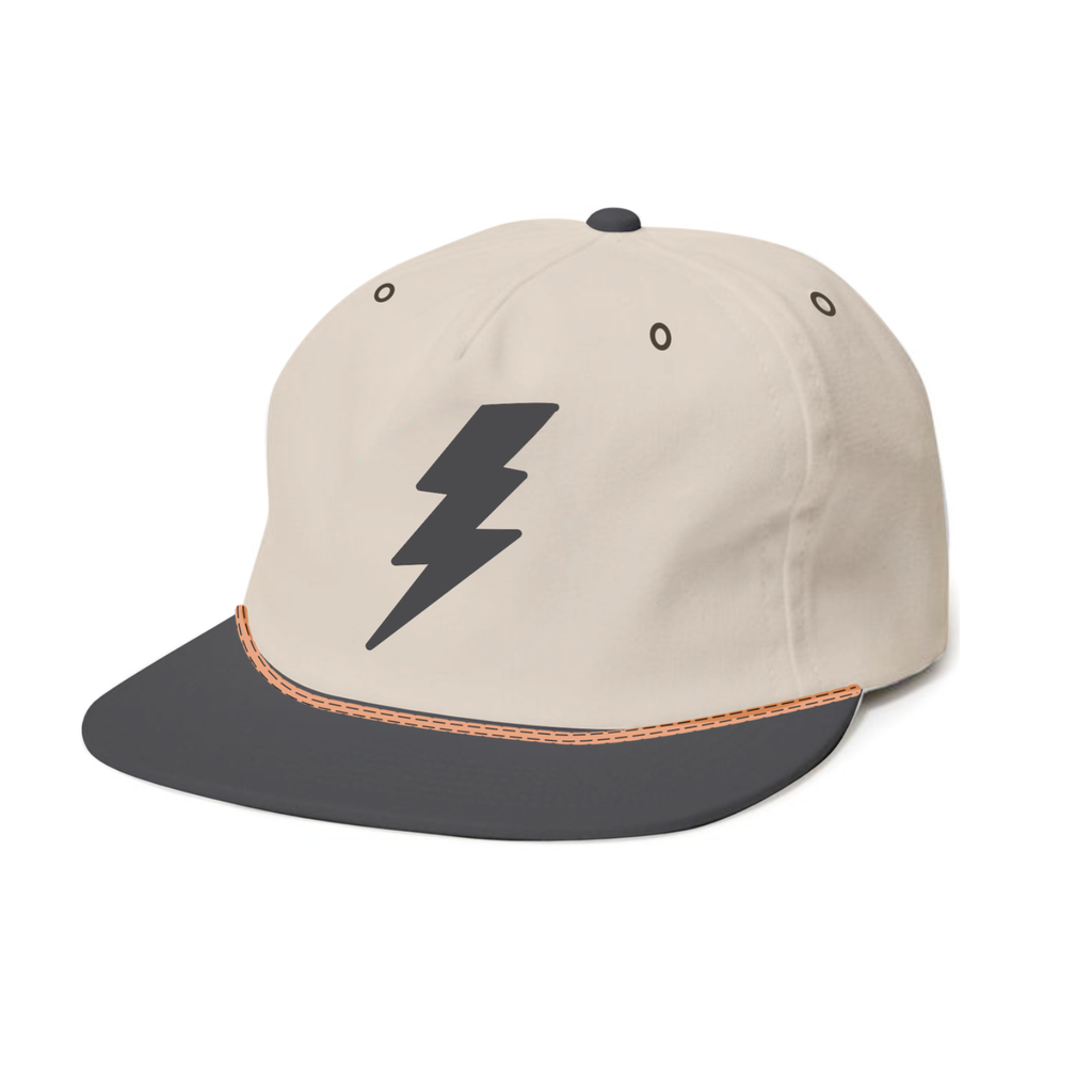 bolt snapback hat | natural / black