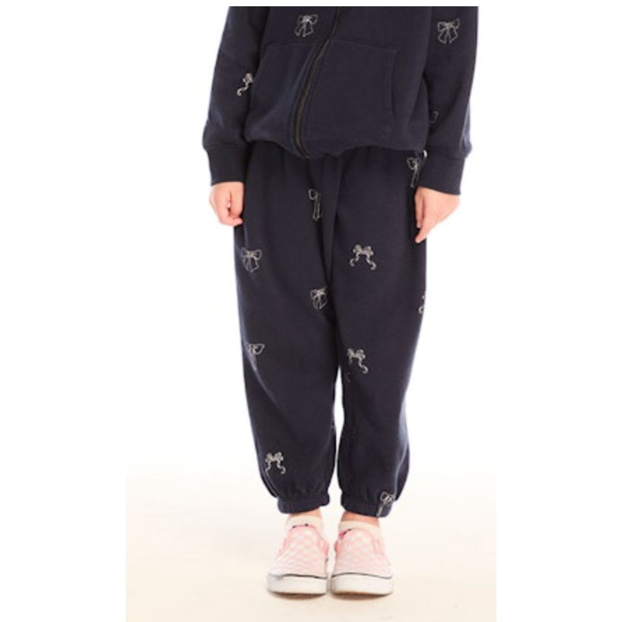 jogger sweatpant | tossed glitter bows