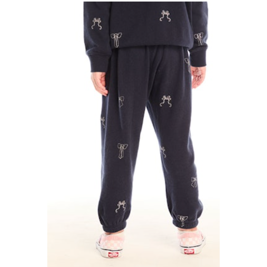 jogger sweatpant | tossed glitter bows