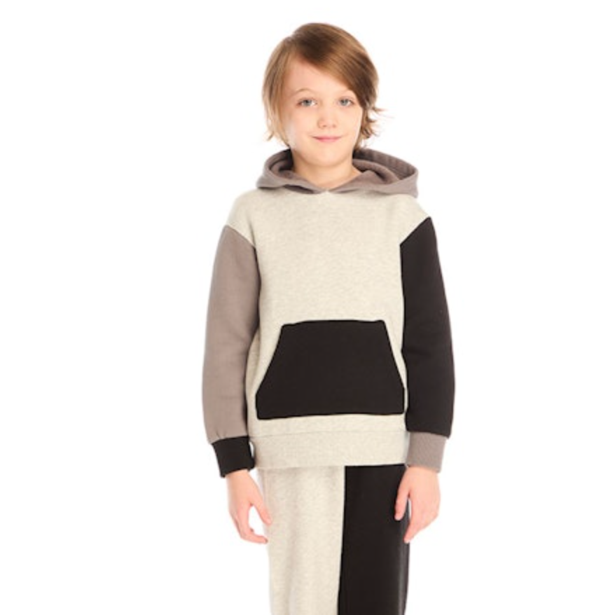 long sleeve hoodie | colorblock