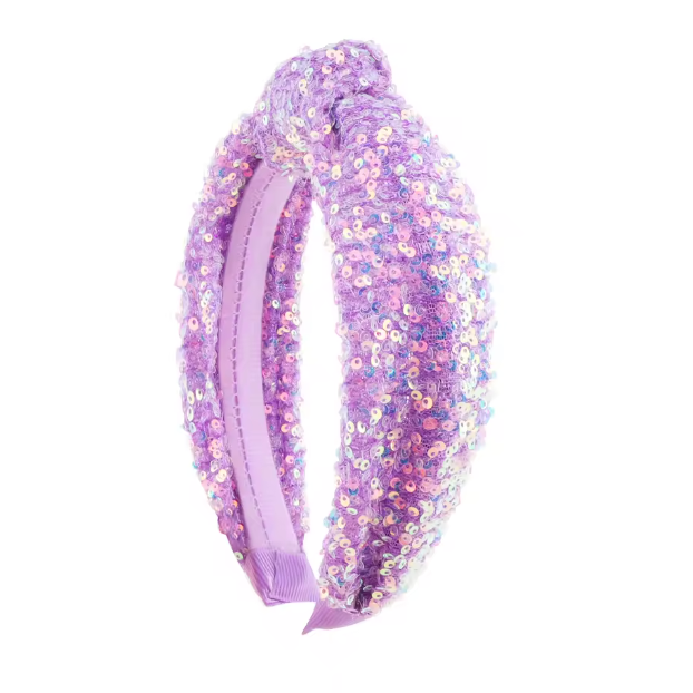 sequin knot headband | purple