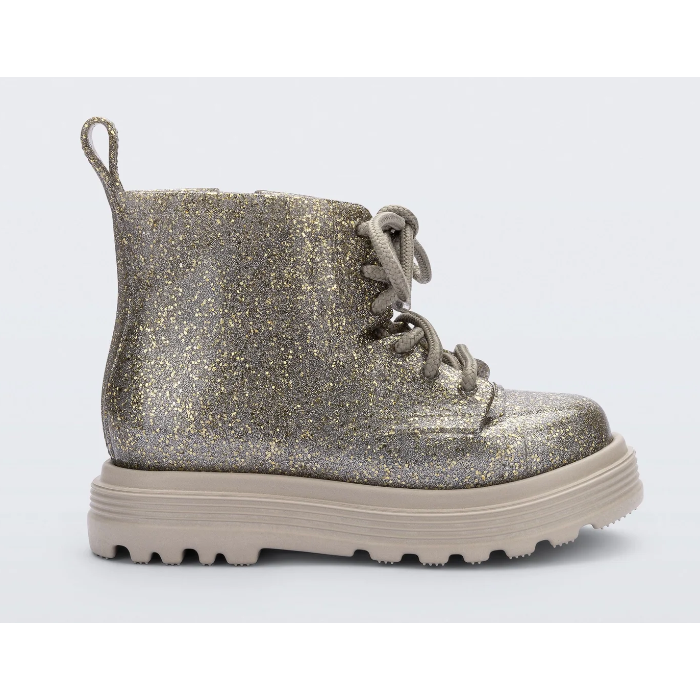 conturno kids boots | beige / golden glitter