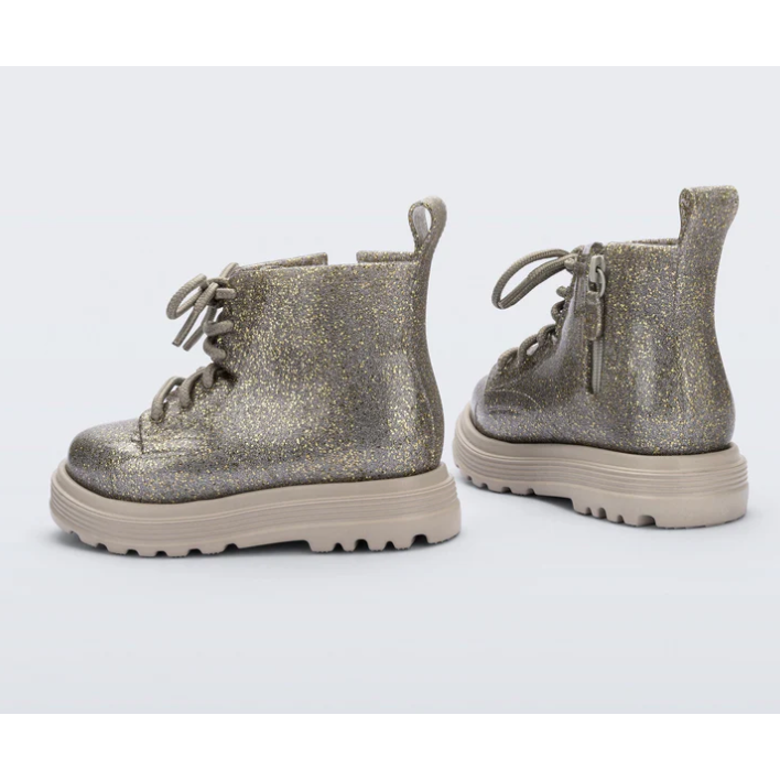conturno kids boots | beige / golden glitter
