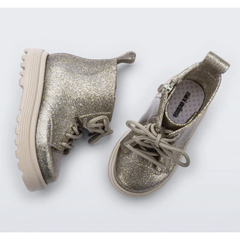 conturno kids boots | beige / golden glitter