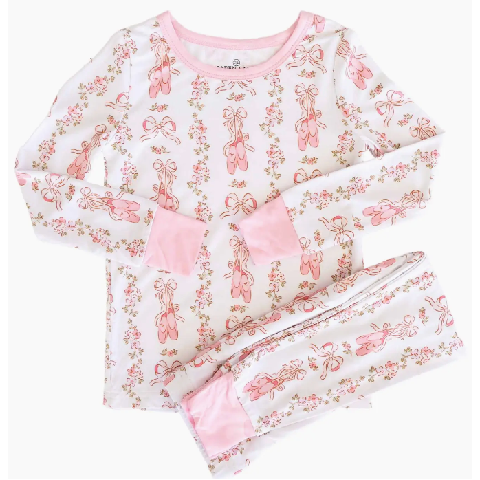 ballet blossoms 2 piece pajama set | pink