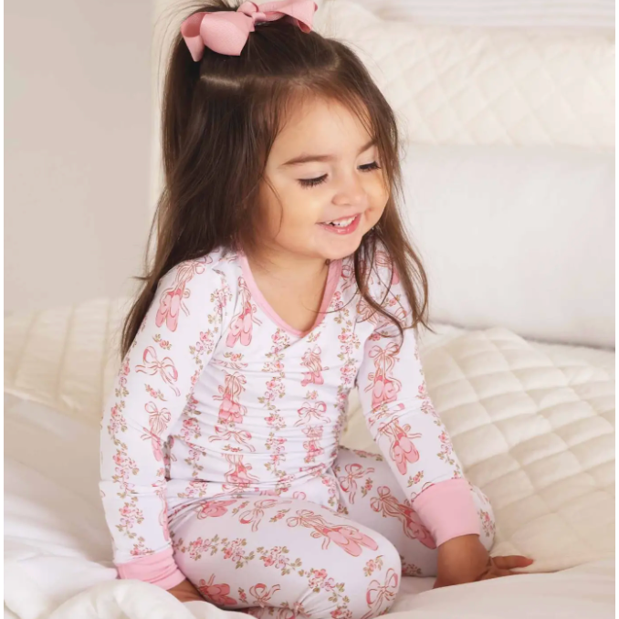 ballet blossoms 2 piece pajama set | pink