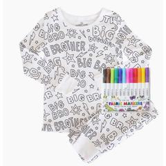 colorable 2 piece pajama set | big bro