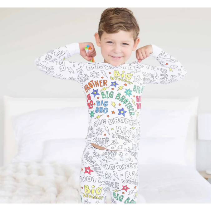 colorable 2 piece pajama set | big bro