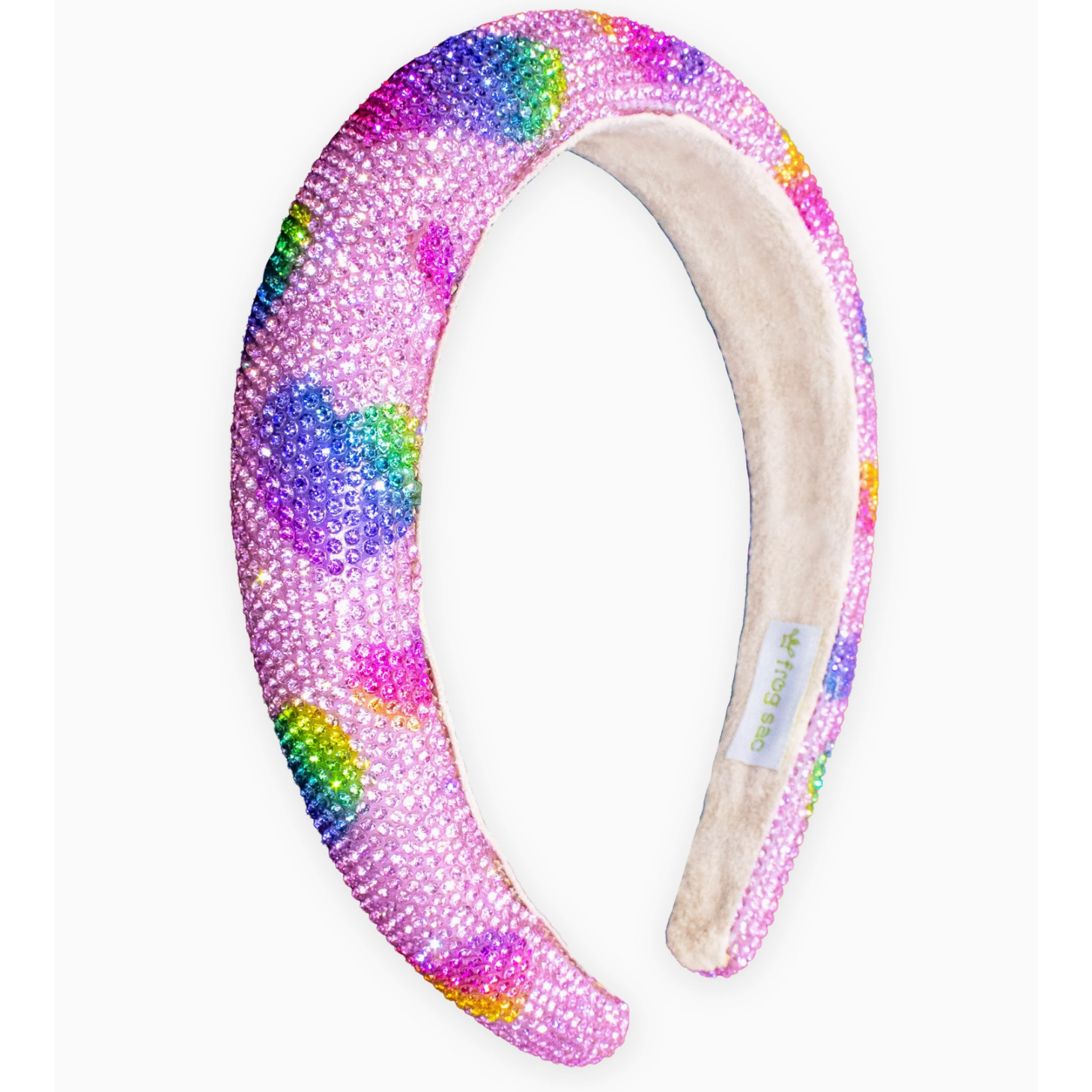 kids heart headband | padded rhinestone hair band for girls